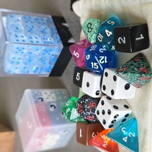 Colorful Polyhedral Dice Set